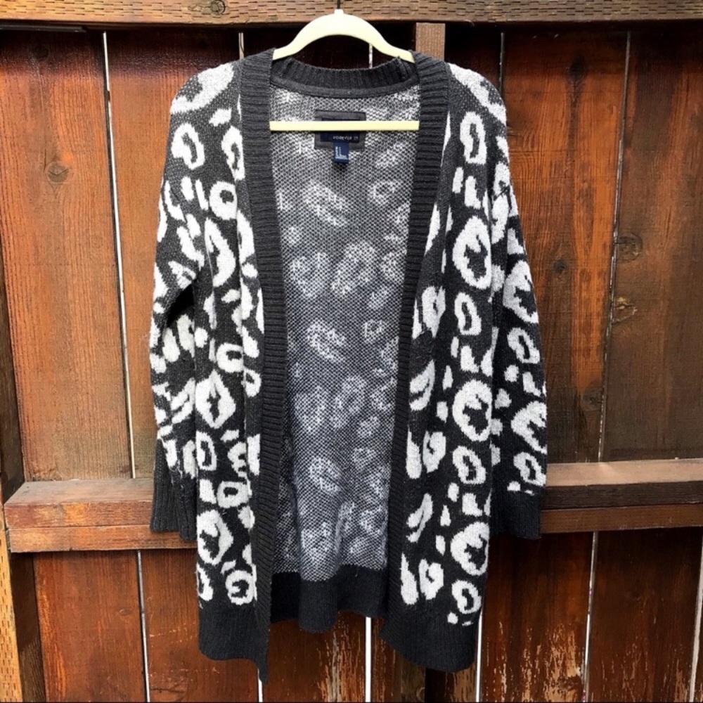Forever 21 Cozy Animal Print Cardigan